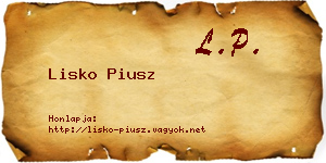 Lisko Piusz névjegykártya